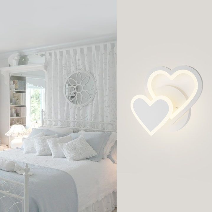 Kids Style Unique Shape Wall Lights Metal 2 Light Wall Mount Lights in White