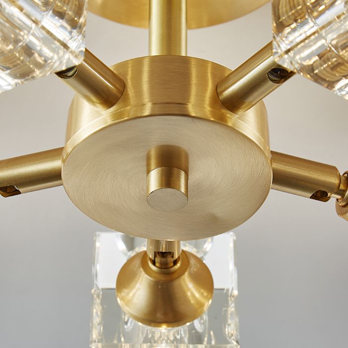 Crystal Geometrische Flush Plafond Licht Modern Multi-Lights Flush Mount Verlichting in Brass