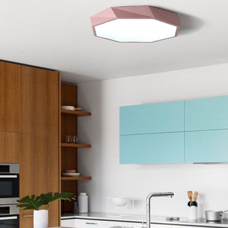 Acrilico Macaron LED de monte en el moderno estilo creativo de acero de techo geométrico de luz para dormitorio
