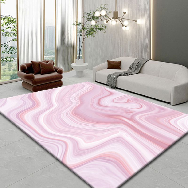 Multicolored Funky Area Rug Watercolor Printed Carpet Anti-Slip Backing Carpet for Home Decor