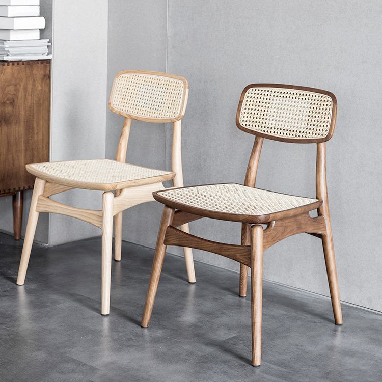 Contemporary Solid Wood Open Back Armless Dining Chair for Home
