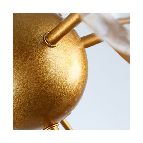 Branching Chandelier Light with Clear Glass Ball Shade Modern Style 9/27 Bulbs Black/White Ceiling Light Fixture