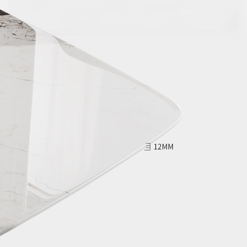 Tavolo da pranzo rettangolo di pietra sinterizzato glam tavolo da pranzo standard da cucina con base di piedistallo