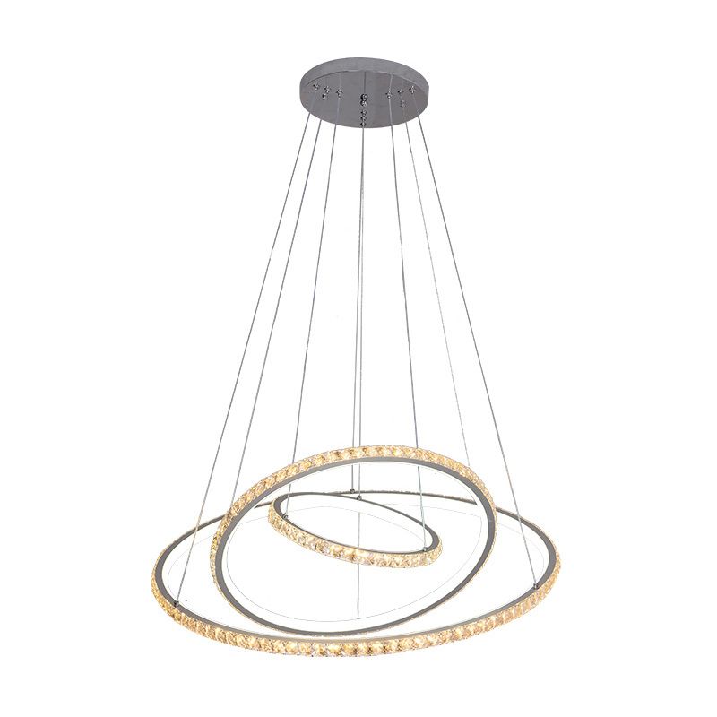 Lampada lampadina a 3 livelli Light Aibrowture Modern Crystal Gold Gold Soffio Light in 3 colori/Inner Calda esterna bianca esterna/Interna Bianca Calda esterna