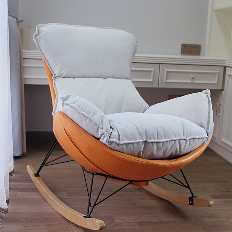 Modern Glider Chair Upholstered Removable Cushions Rocking Chair with Dark Legs