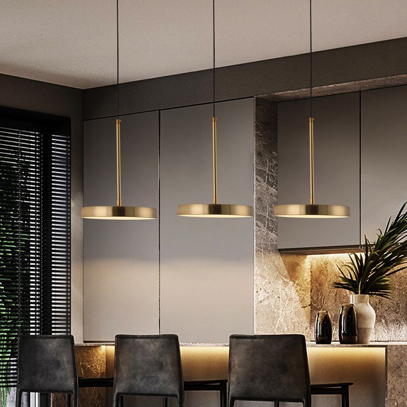 Nordic Simple Hanging Ceiling Light Circular Metal LED Hanging Light Fixtures for Restaurant