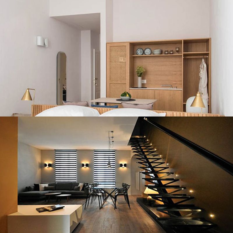 Metal Wall Mounted Sconce Black/White/Gold/Silver Wall Lights for Bedroom