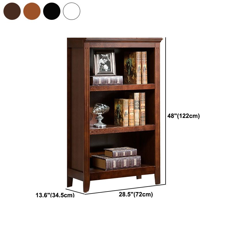 Contemporary Style Bookshelf Solid Wood Closed Back Bookcase for Office and Home