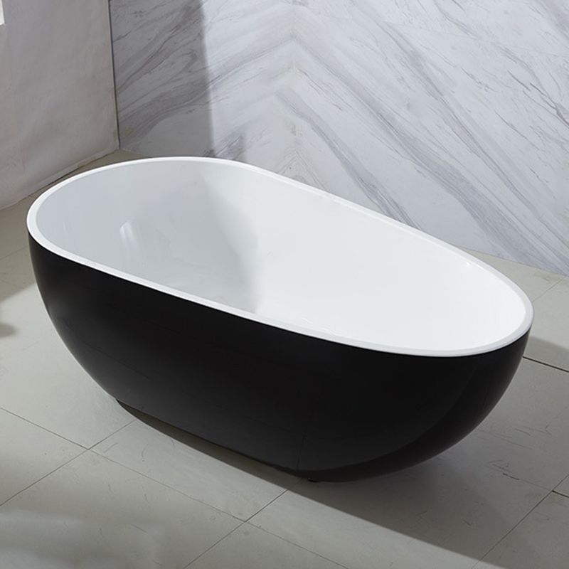 Modern Soaking Bathtub Oval with Drain Acrylic Freestanding Bath Tub