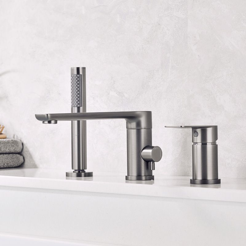 Modern Bathtub Faucet Deck Mounted Roman Tub Faucet Trim with Handshower