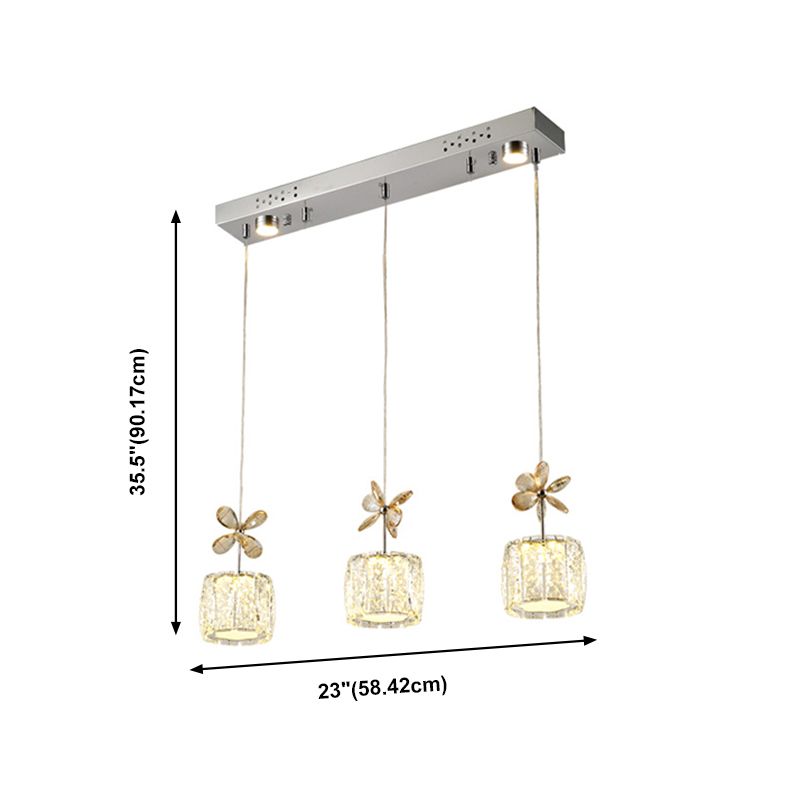 Contemporary Pendant Lights Cylinder Island Lighting Ideas Crystal for Kitchen Island