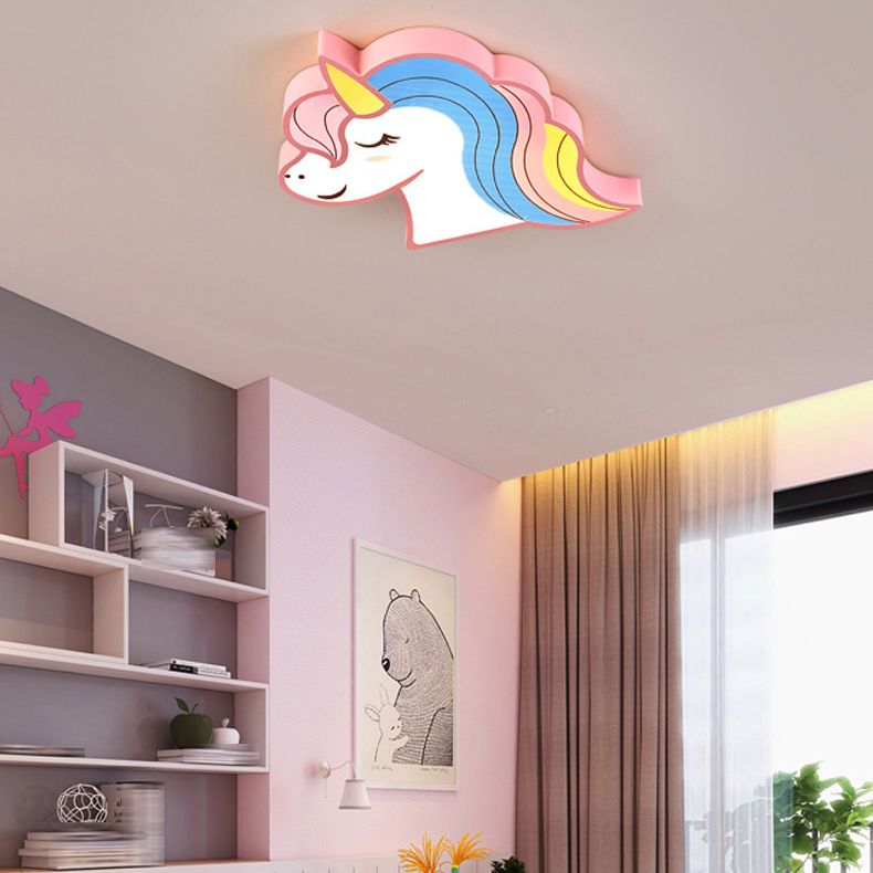 Plafonnier affleurant de forme unique en métal Style enfant 1 éclairage encastré