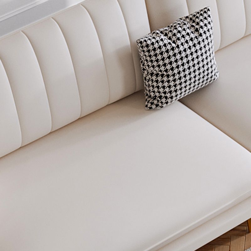 Faux Leather Sofa 35.43" D x 36.22" H Flared Arm Sofa for Living Room