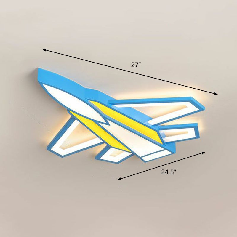 Geel Vliegtuig Flush Plafond Licht Kids Acryl LED Flush Mount Verlichting voor Nursery