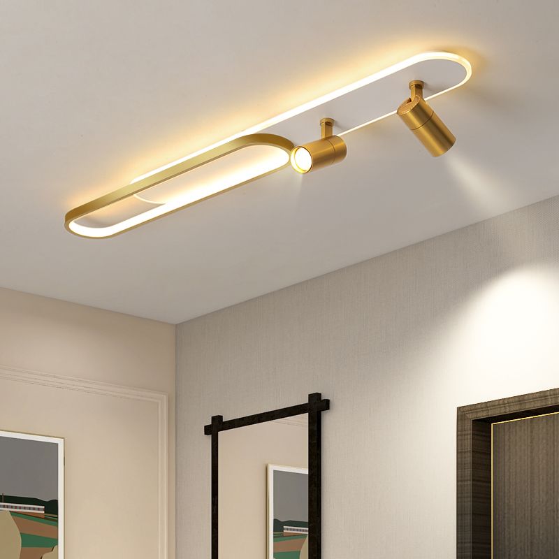 Moderne, lineare, ultradünne Deckenleuchte aus Metall für die Unterputzmontage im Flur