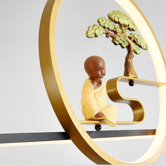 Metal Hanging Pendant Lights 2-Light Modern Linear Hanging Lamps for Tea Room