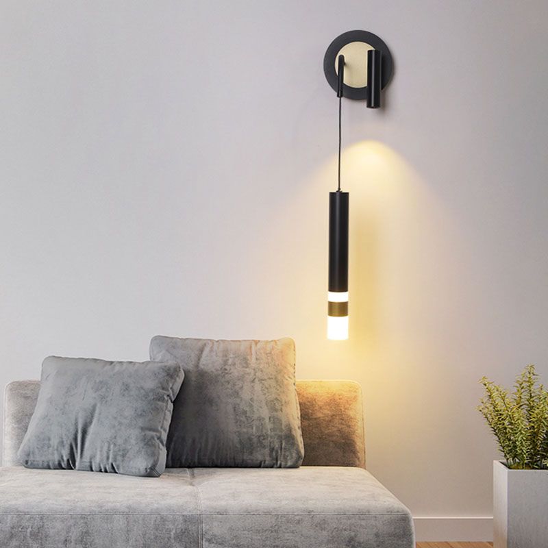 Modern Metal Wall Light Strip 2 Lights LED Reading Wall Sconce for Bedroom