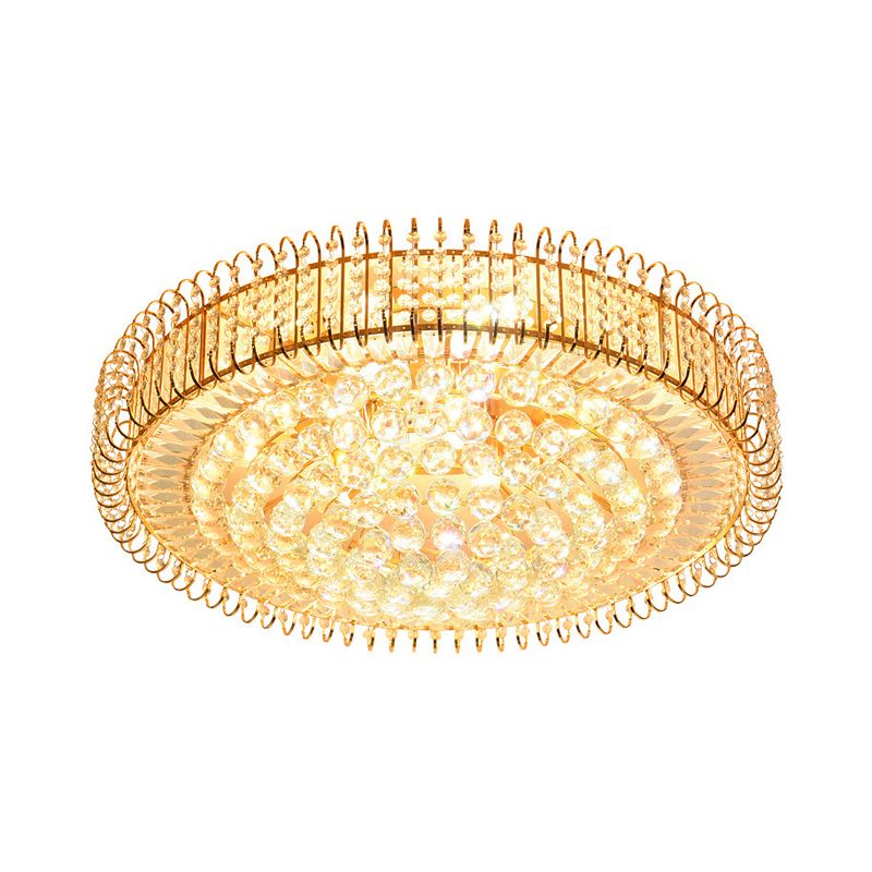 Trommel Great Room plafondlamp eigentijdse heldere afgeschuinde kristallen ballen 9 bollen goudspoeling