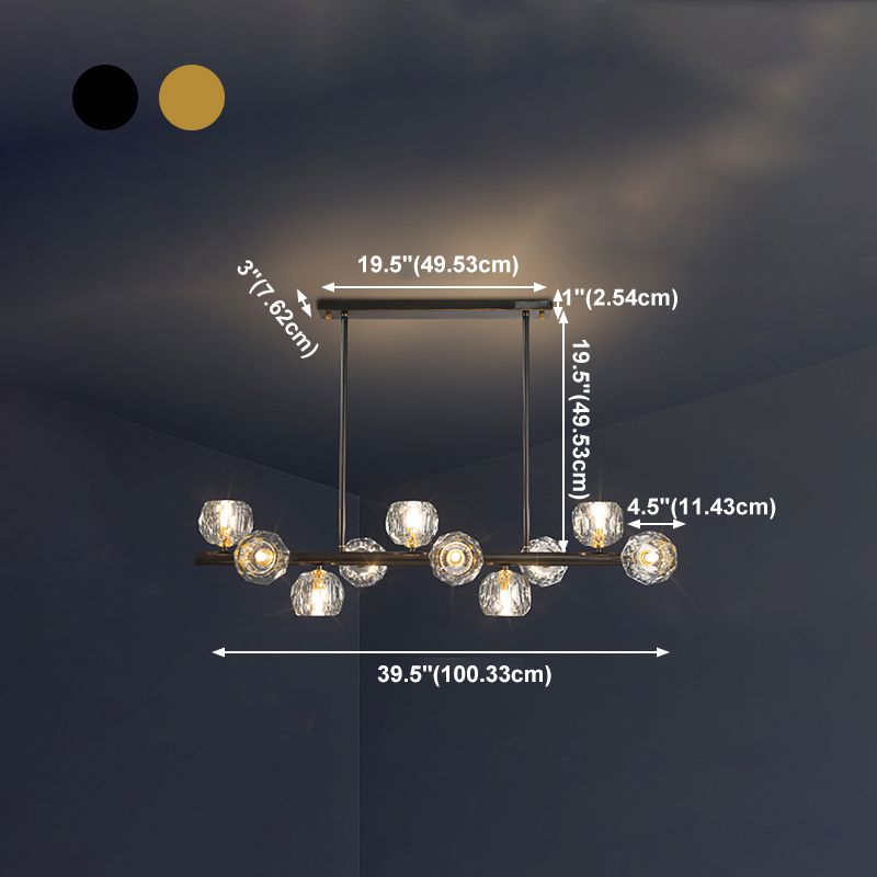 Nordic Dining Island Light Kitchen Crystal Ceiling Hanging Light Fixture