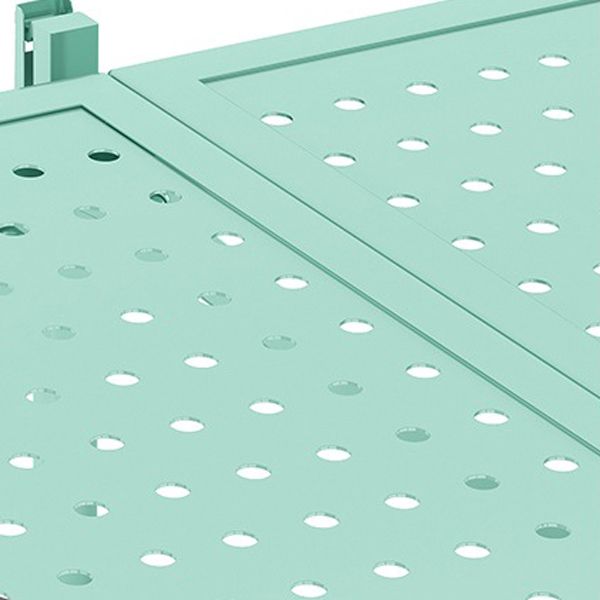 Industrial Geometric Bookcase Metal Open Back Bookcase with Wheels