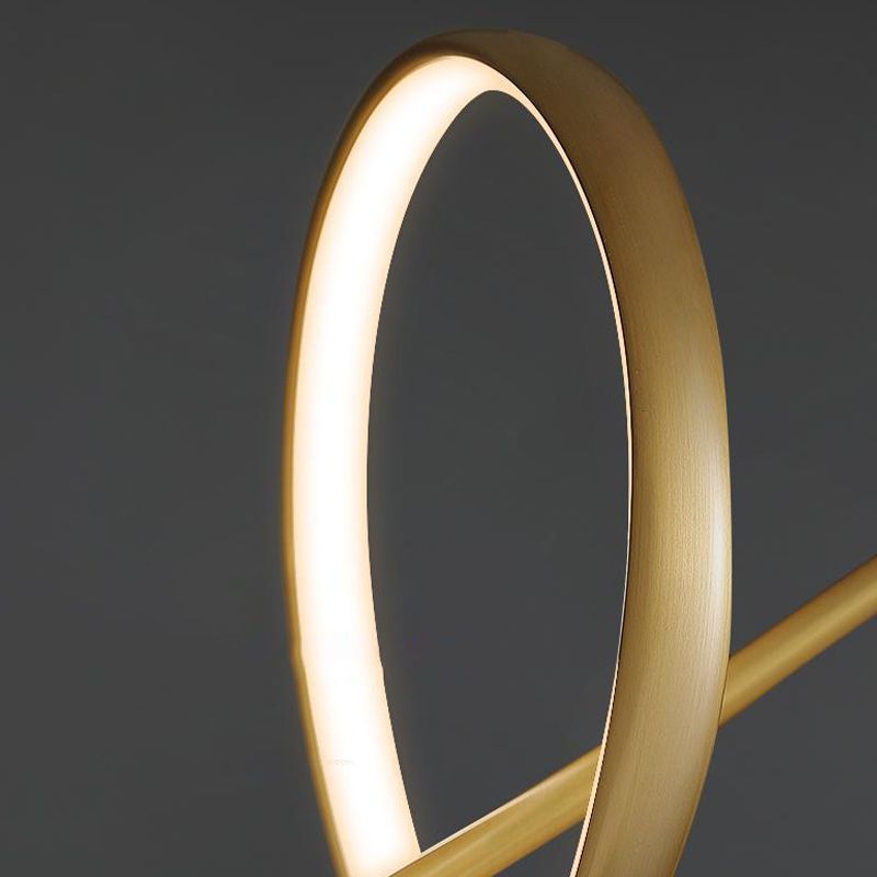 Minimalism Twisting LED Hanging Pendant Lights in Gold for Dining Room