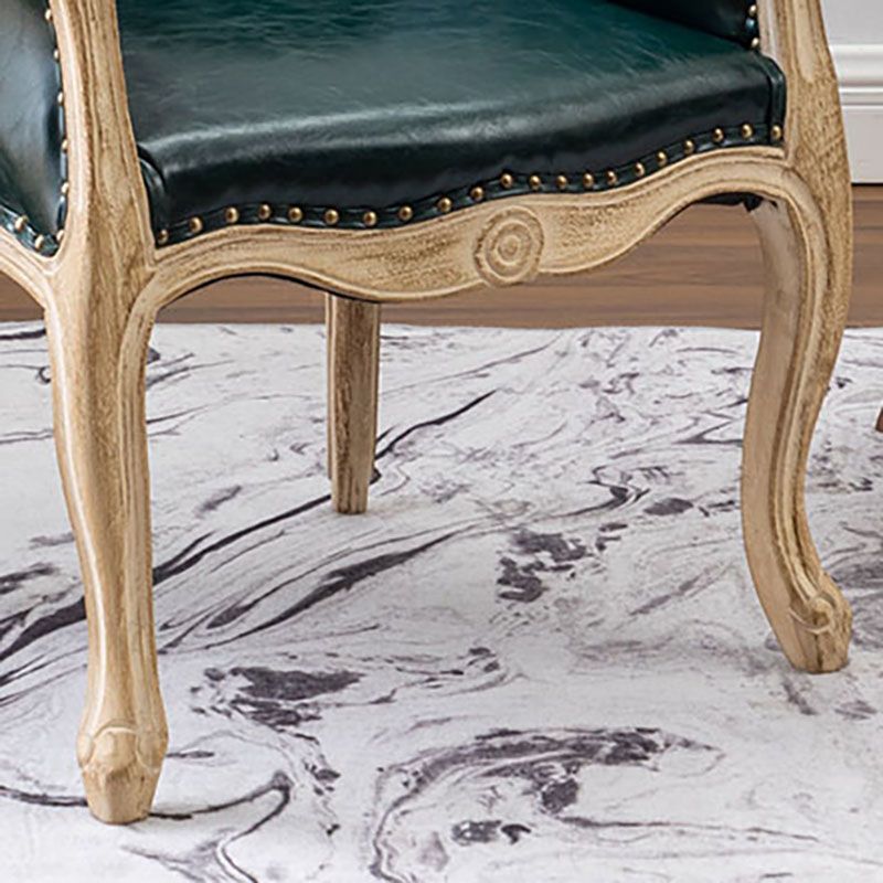 Solid Back Dining Chair Farmhouse Coffee Shop Upholstered Arm Chair