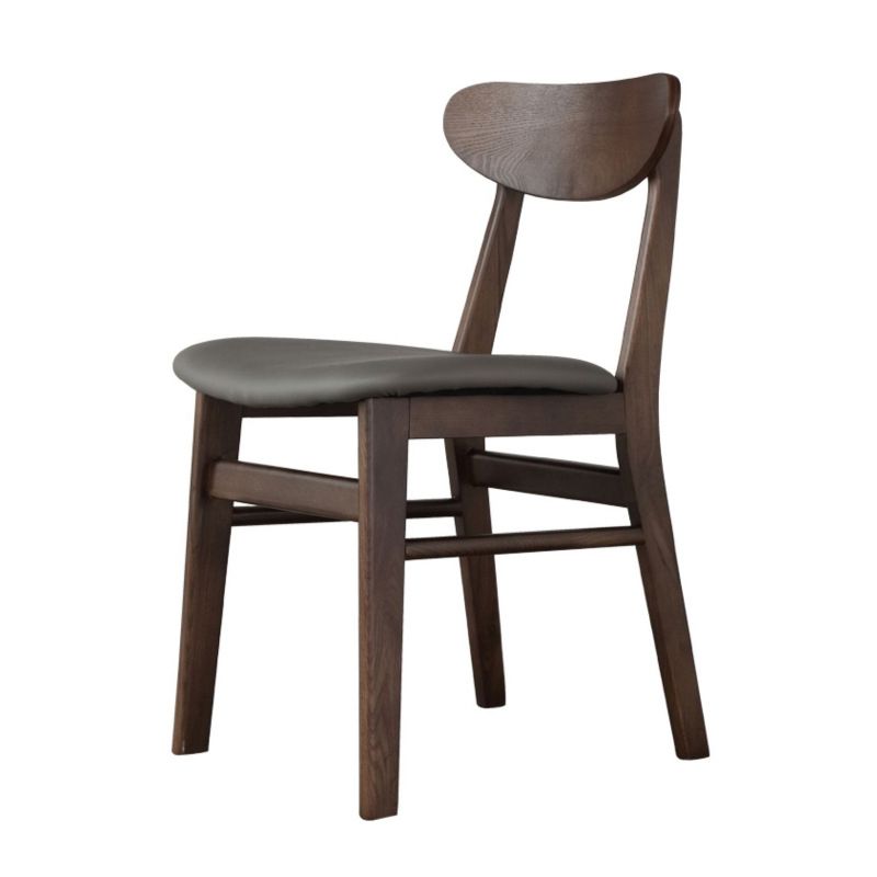 Wood Kitchen Dining Side Chair Open Back Dining Side Chair in Brown