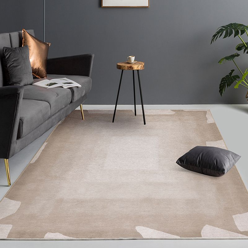 Grey and Yellow Abstract Rug Polyester Modern Rug Pet Friendly Washable Non-Slip Area Rug for Living Room