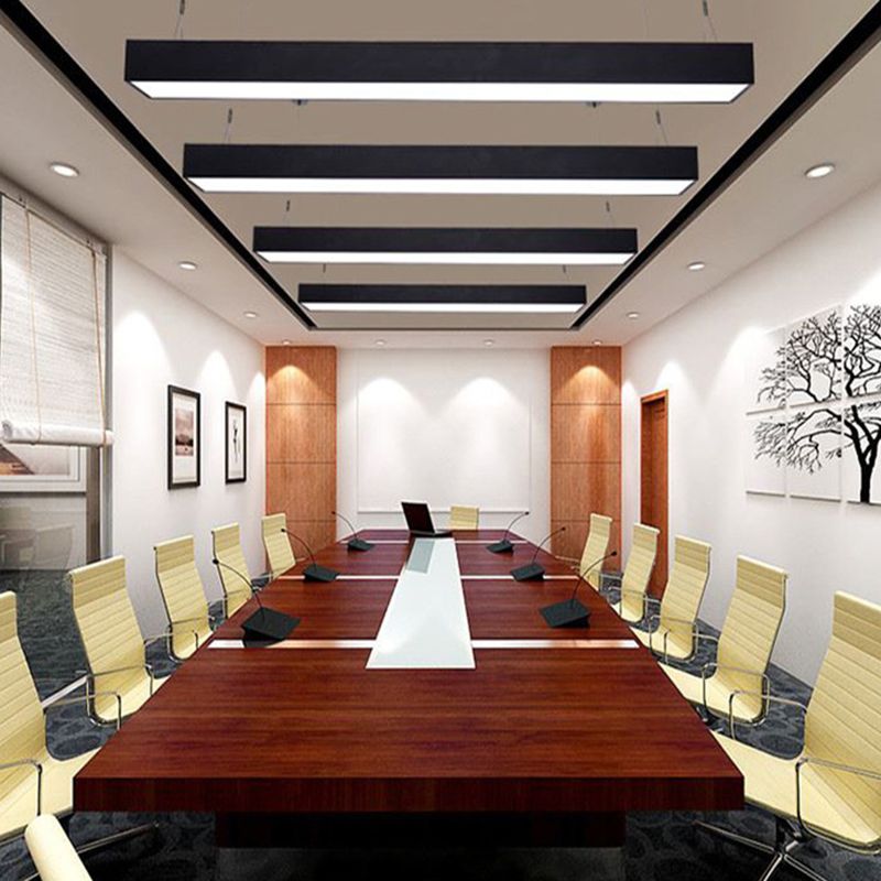 Modern Rectangle Pendant Lighting Fixture Metal Hanging Lamps