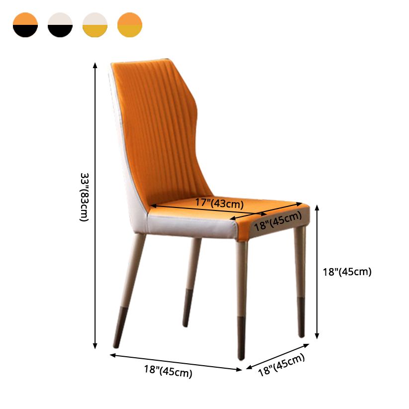 Sillas de comedor de metal de estilo moderno, sillas laterales sin brazos con respaldo lateral para cocina