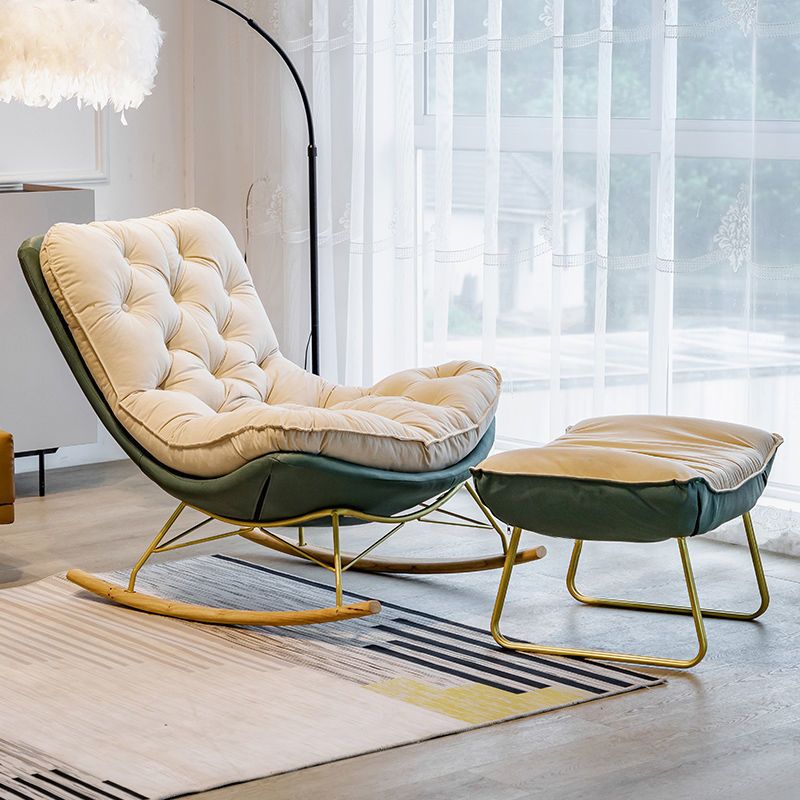 Contemporary Cushions Rocker Chair Metal Frame Spindle Rocker Chair for Home