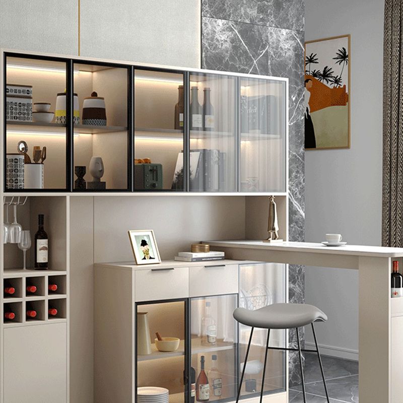 Contemporary Style Stone Rectangle Bar Height Table for Living Room