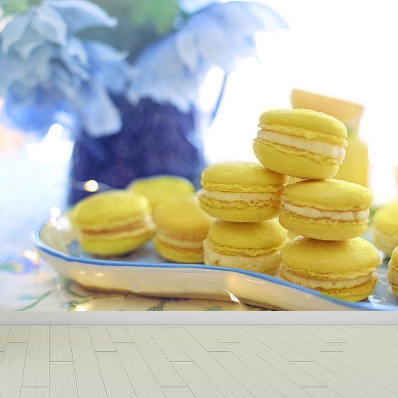 Macaron Dessert Wall Mural Decal for Dessert Shop Stain-Resistant, Custom-Made