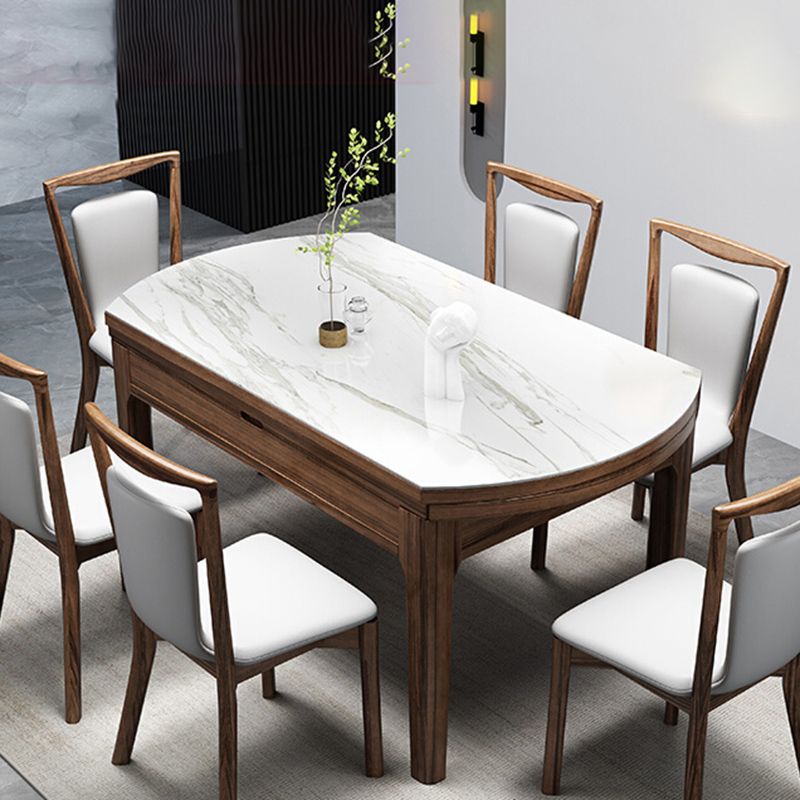 Solid Wood Furniture 1/7 Pcs Standard Height Dining Set with Self Storing Leaves
