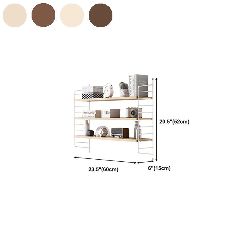 Wall-mount Bookshelf Modern Wooden Bookcase with Multi Shelves