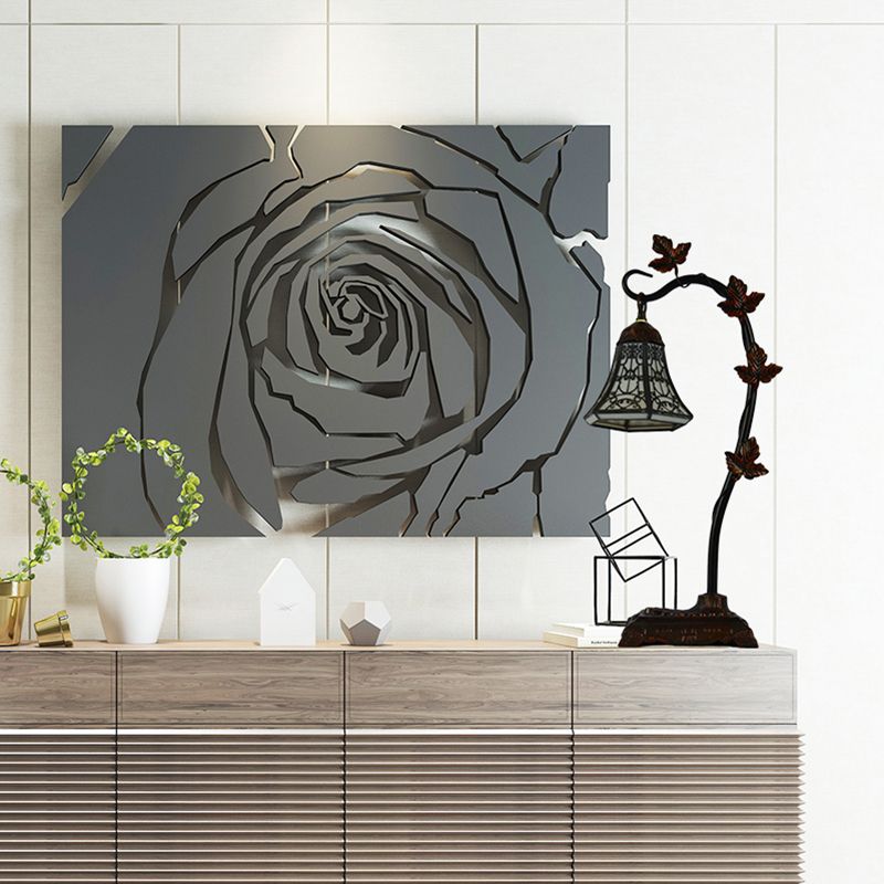 Rose / blanc / libellule table de chevegade méditerranéenne en vitrail simple tête de table marron avec bras de pont
