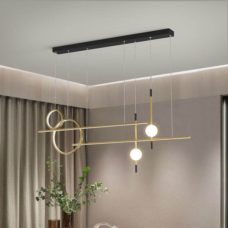 Zeitgenössische Insel Licht Geometrisches Metall 6 Lichter Island Lichter