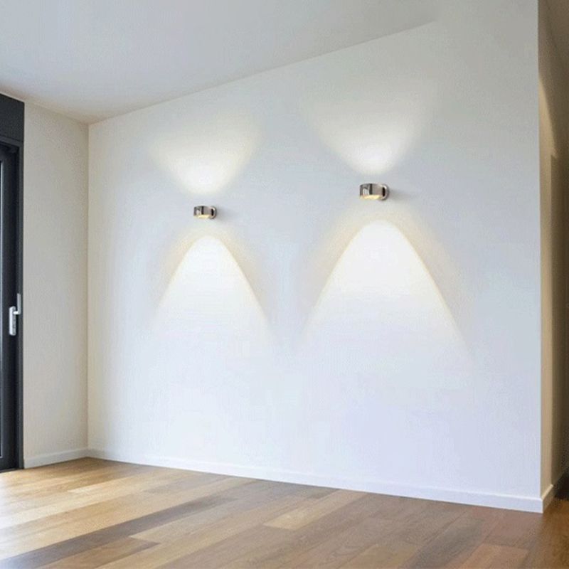 Metal Round Shape Wall Light Modern 2 Lights Wall Mount Light Fixture