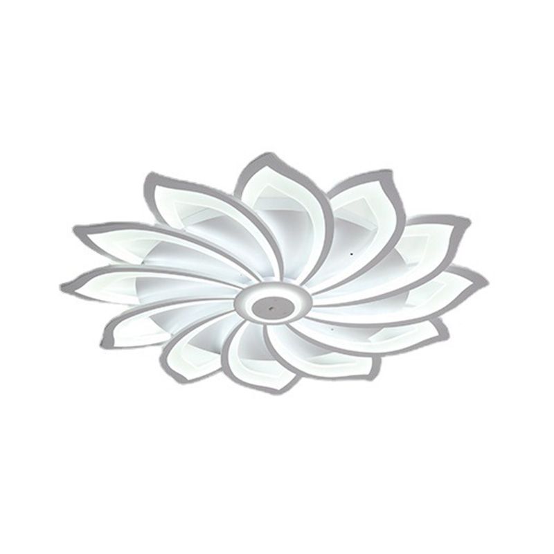 Flower Semi Flush Mount Light Fixture Simplicity Acrylic Ceiling Mount Chandelier for Bedroom