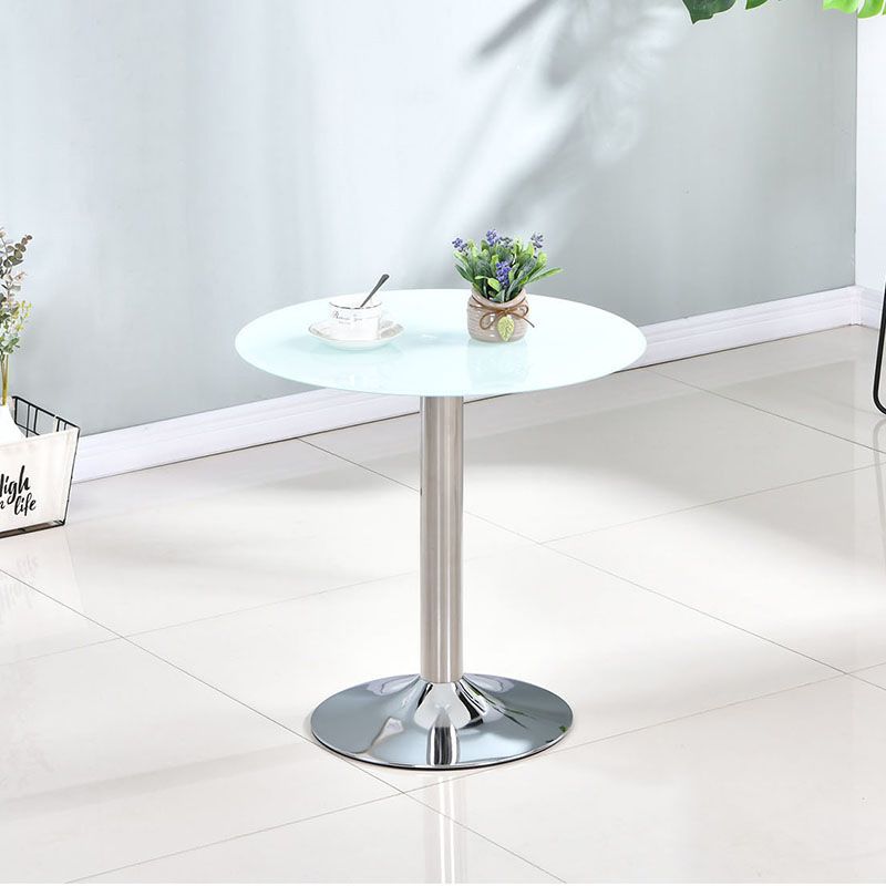 Glass Top Dining Table Modern Round Dining Table with Pedestal Base