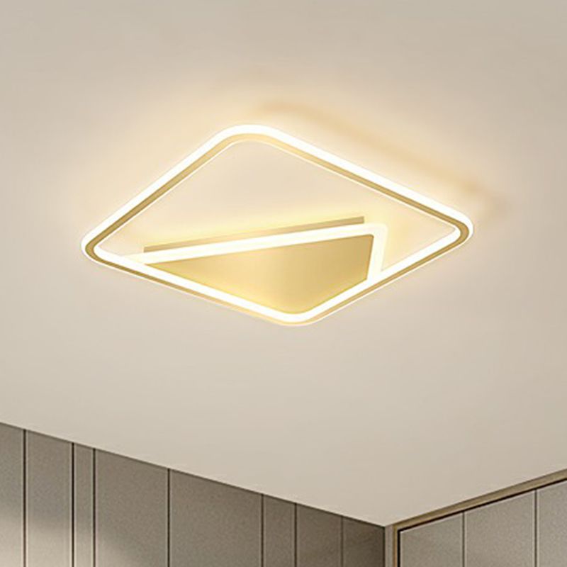 Gouden Ultradunne Led Flush Mount Plafond Fixture Simplicity Metal Flush gemonteerd Licht voor Slaapkamer