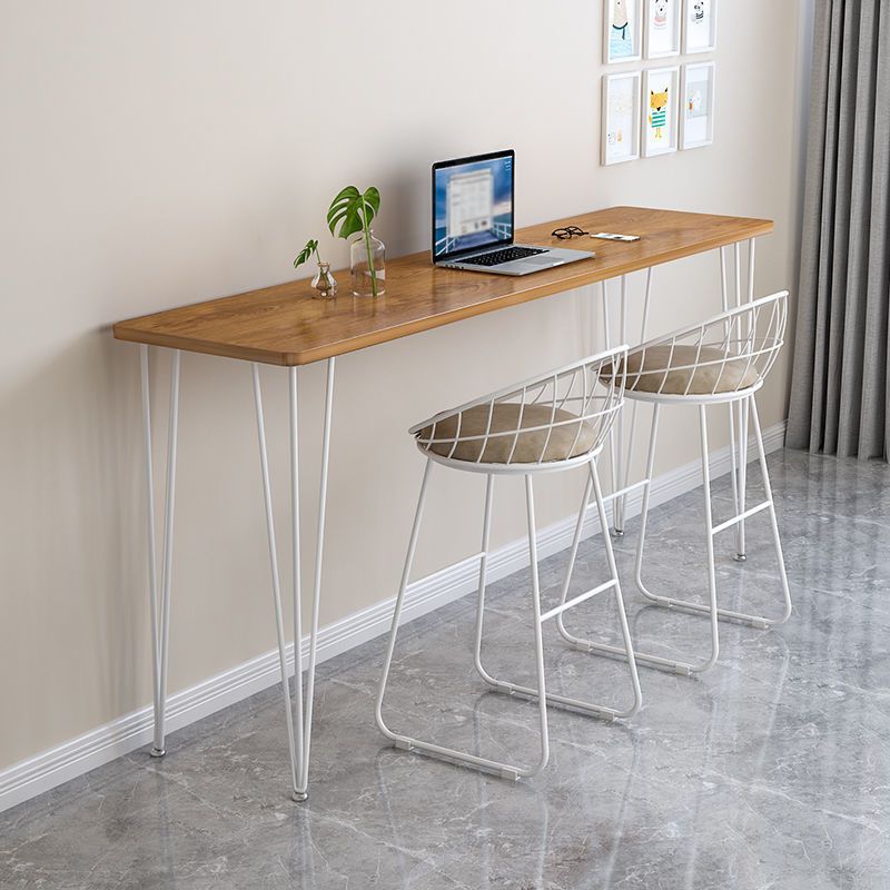 Rectangle Top Counter Height Table with Metal Base Bar Table