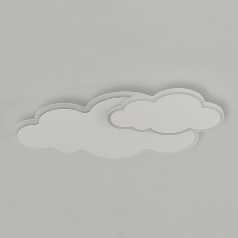 Lampada da soffitto a LED a forma di nuvola bianca con montaggio a incasso in una moderna semplicità in ferro laccato con paralume in acrilico