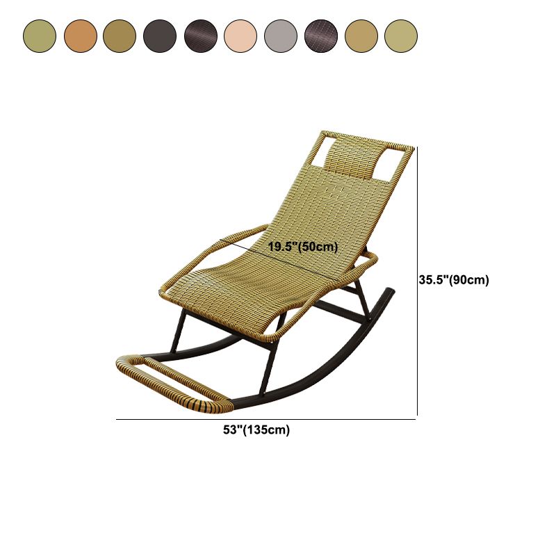 Modern Spindle Rocking Chair Metal Frame Wheel Handrail Woven Rope Rocker Chair for Home