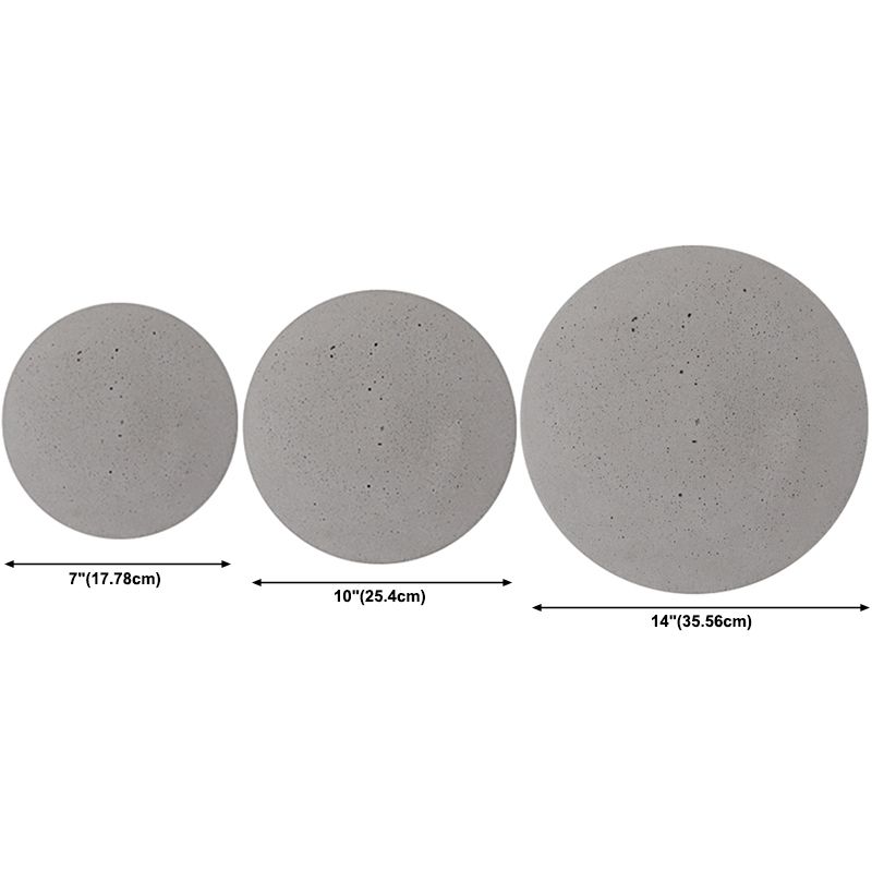 Lámpara de luz redonda de pared moderna lámpara de pared gris de 1 luz con sombra de cemento