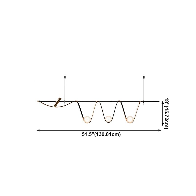 4 lichten lineair eilandverlichting modern minimalisme bol glazen eiland kroonluchter lichten