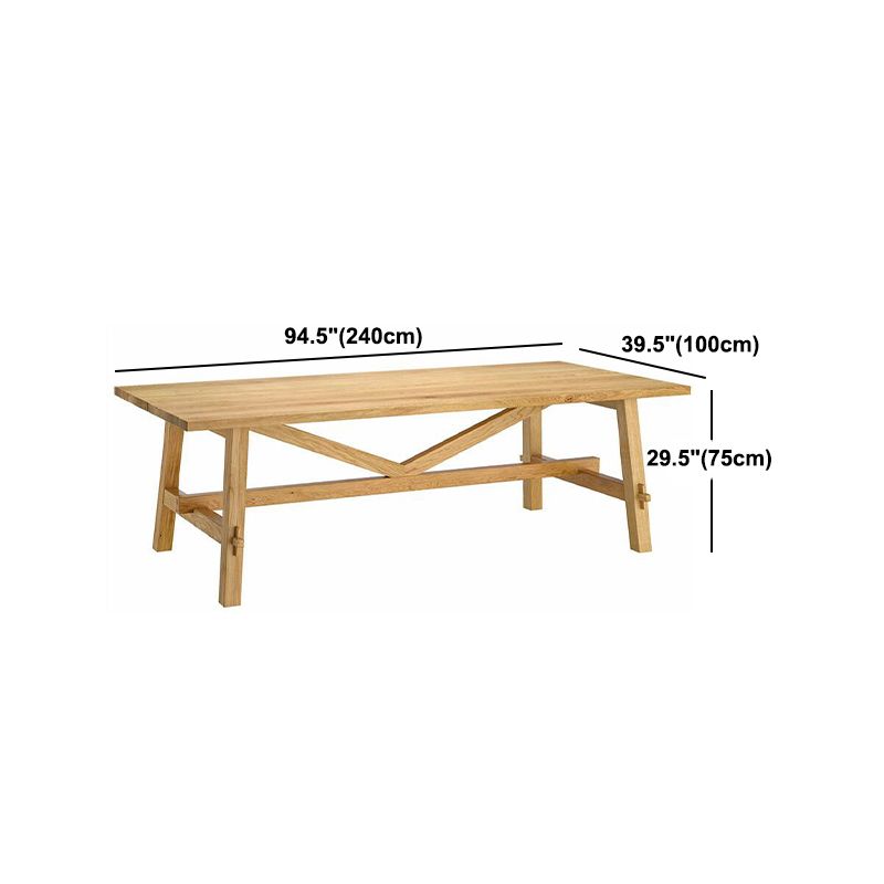 Contemporary Style Dining Table Solid Wood Rectangle Table for Home Kitchen