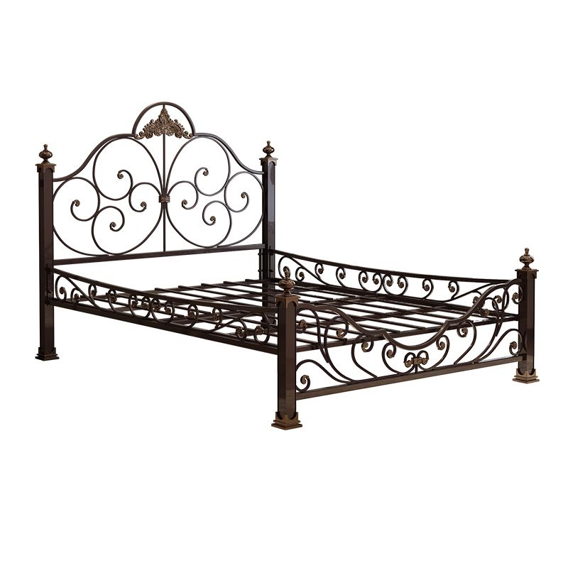Industrial Bed with Headboard Standard Profile Bed with Metal Legs