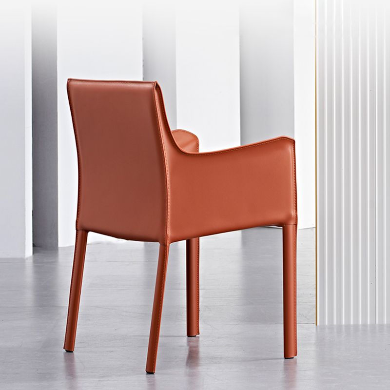 Silla de comedor de metal contemporáneo Comedor Silla individual con respaldo sólido y brazo