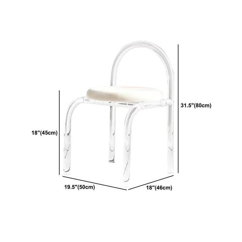 Round Dining Table Set 1/2/3/4 Pcs Acrylic Base Table and Chairs